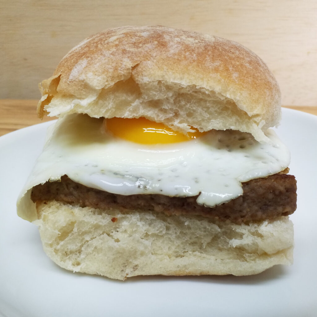 sausage and egg bap