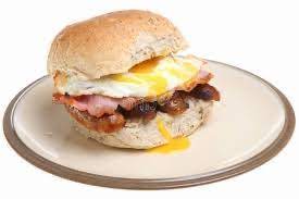 sausage, egg and bacon bap